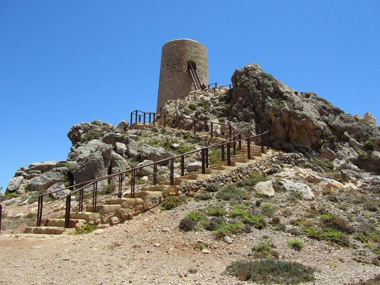 El Pirulico Tower a 14th century watchtower on Costa Macenas, Almeria, Andalucia